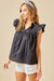 Ruffle Sleeve Tie Neck Top day + moon 