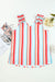 Ruffle Strap Striped Top Shiying 