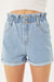 Ruffle Waist Double Button Shorts love tree 