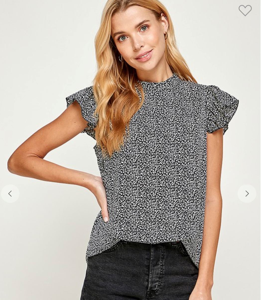 Ruffled Cap Sleeves Casual Top Solution 