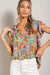 Sage Floral Top with Drawstrings Eesome 