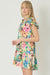 Satin Floral Abstract Dress entro 