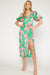 Satin Floral Midi - Green Ships early May entro 