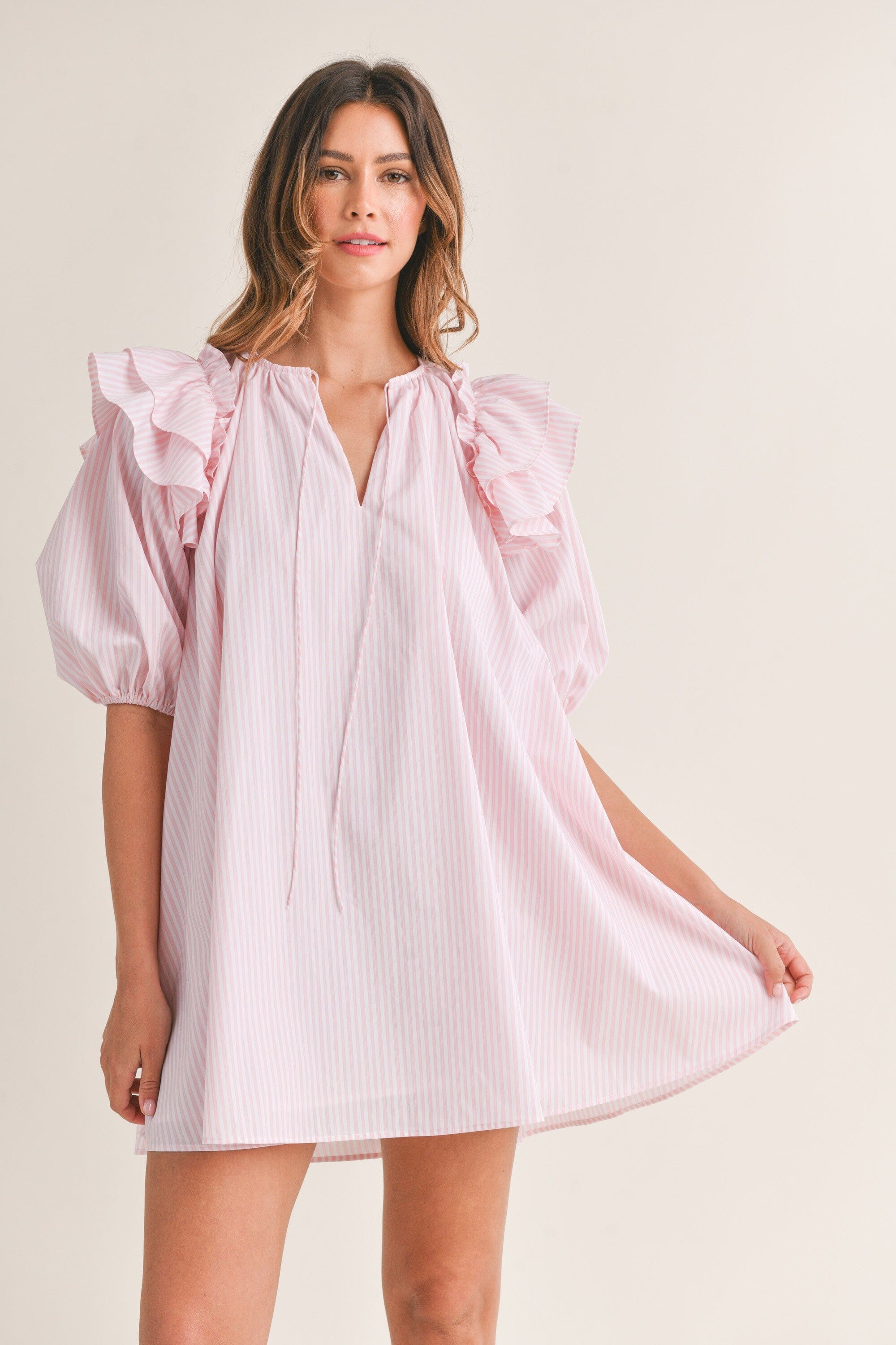 Seersucker Puff Sleeve Dress Mable 