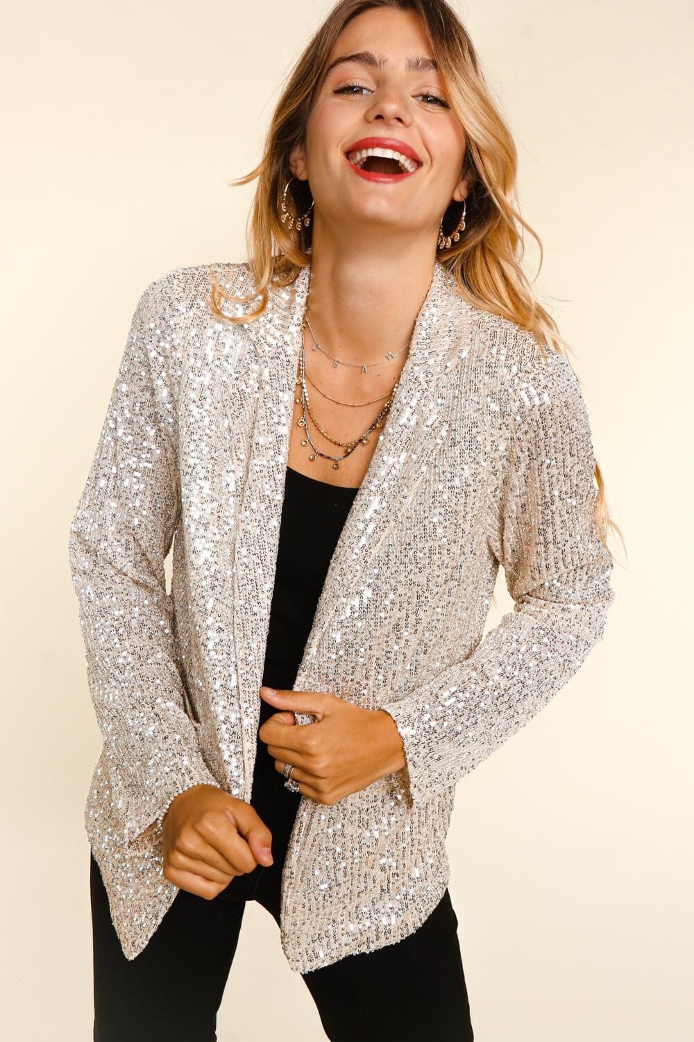 Sequin Blazer with Pocket Haptics 