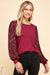 Sequin Bubble Sleeve Contrast Top Les Amis 