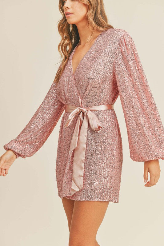 Sequin Wrap Dress Mable 
