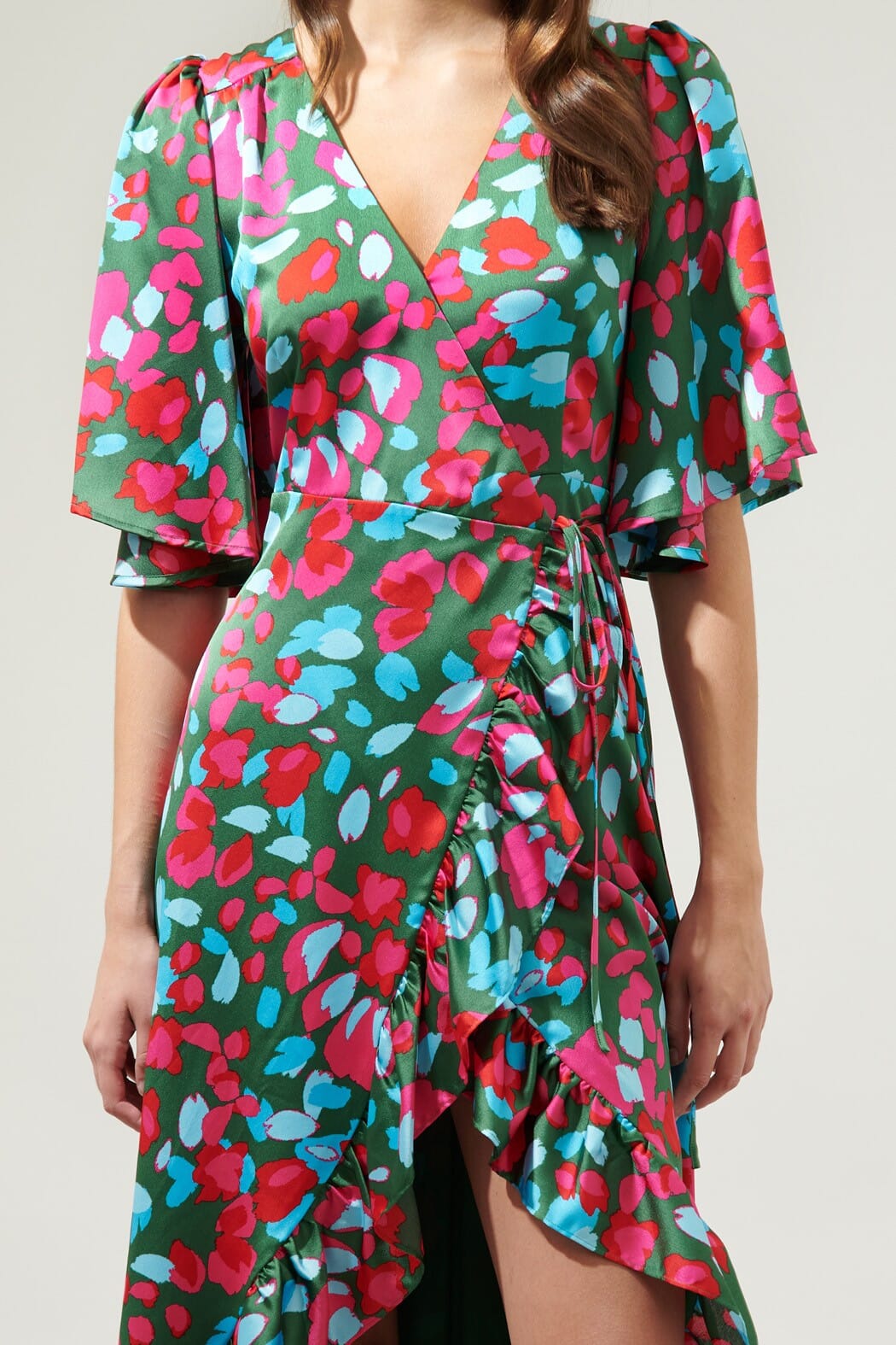 Sereia Floral Abelia Hi-Low Maxi Wrap Dress Sugarlips 