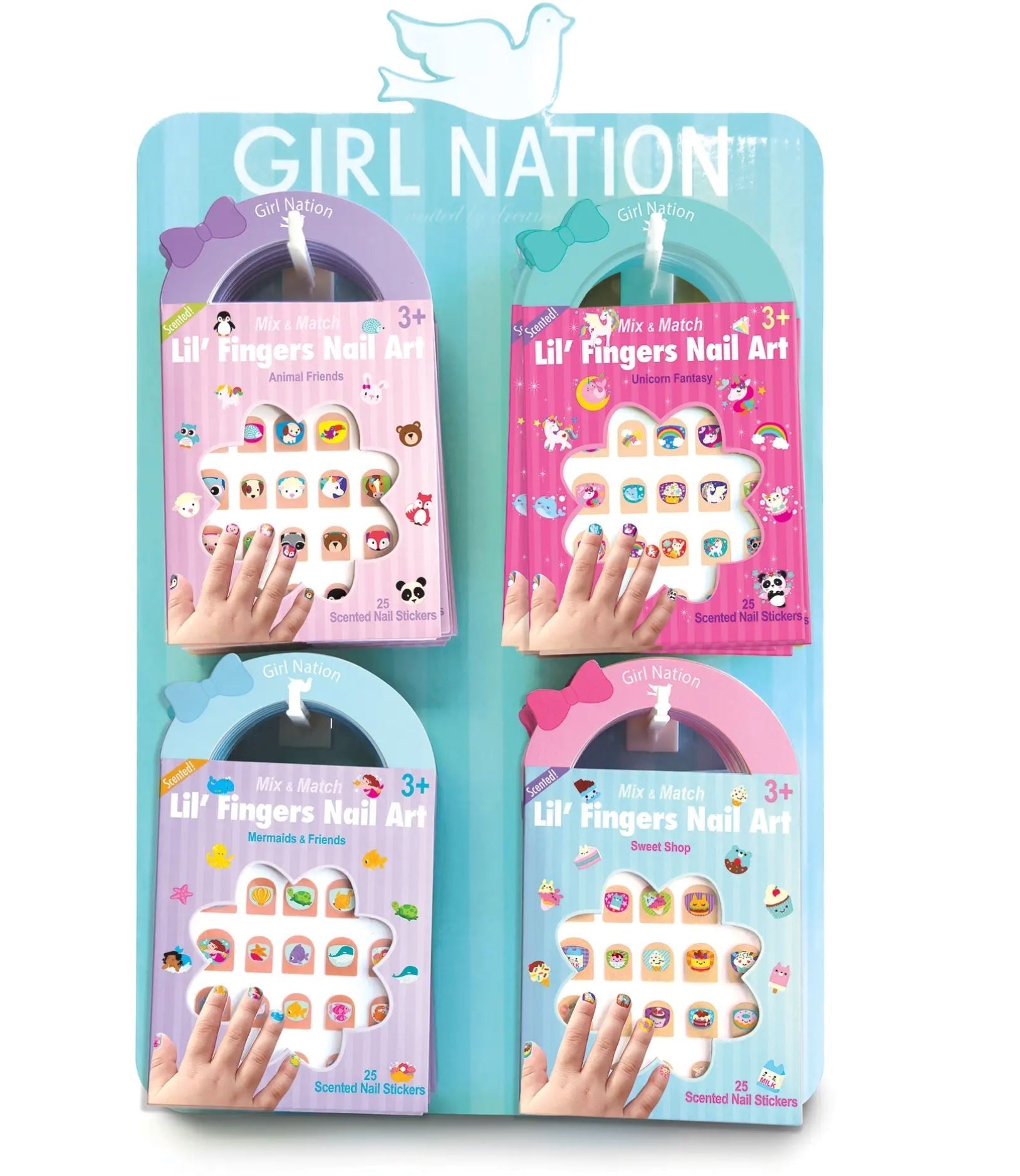 Set of 4 Nail Stickers girl nation 