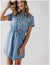 Short Sleeve Waistband Shirt Dress Urban Daizy 