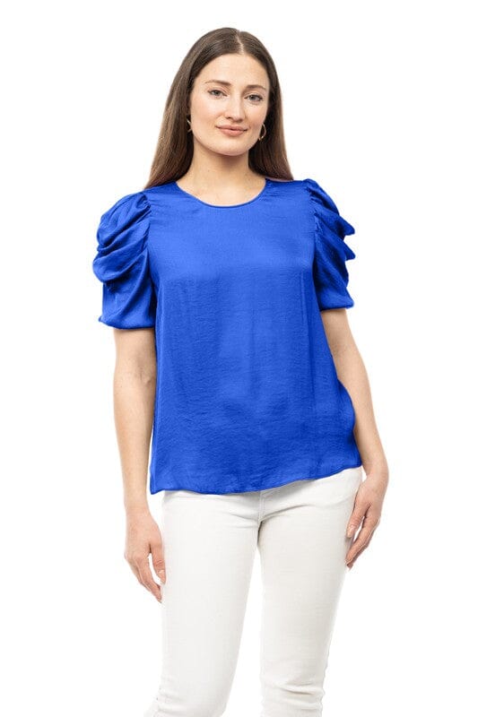 Silky Puff Sleeve Top naked zebra 