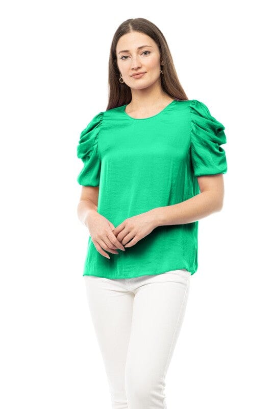 Silky Puff Sleeve Top naked zebra 