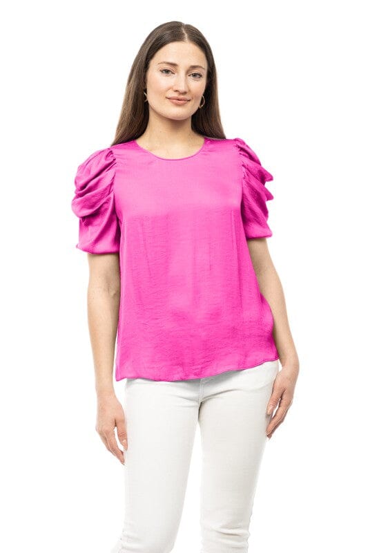 Silky Puff Sleeve Top naked zebra 