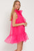 Sleeveless Hot Pink Organza Dress aakaa 