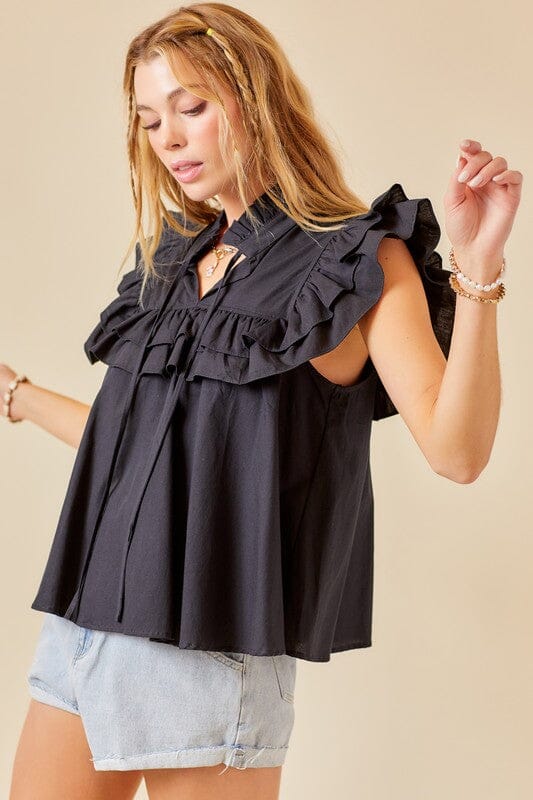 Sleeveless Ruffle Detail Blouse day + moon 