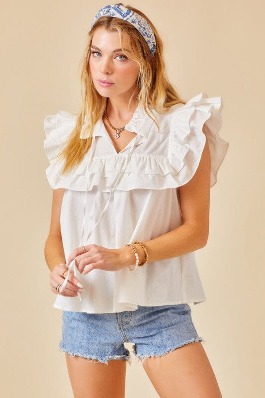 Sleeveless Ruffle Detail Blouse day + moon 