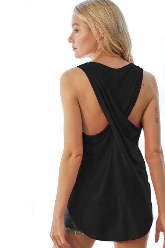 Sleeveless Top Criss Cross Back Wanna B 