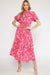 Smocked Waist Ruffle Neck Floral Maxi entro 