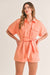 Solid Collared Button Up Romper Mable 