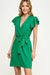 Solid Faux Wrap Dress 2 hearts 