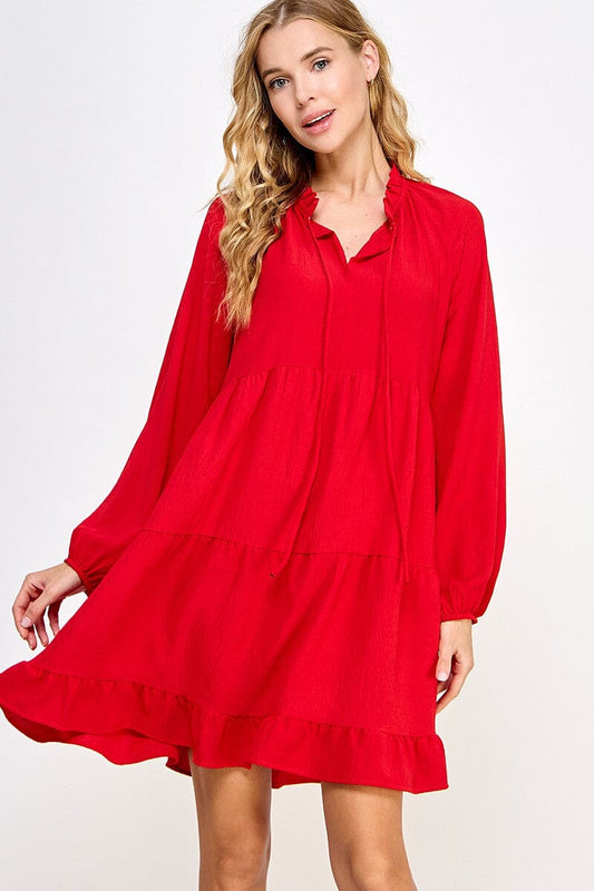 Solid LS Dress w/ Strings 2 hearts 