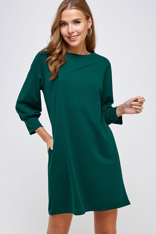 Solid shift dress w/ pockets 2 hearts 