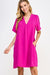 Solid V-Neck Loose Fit Dress 2 hearts 