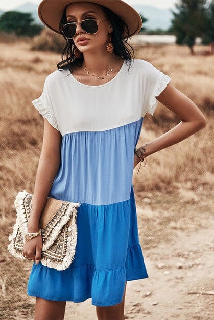 Spring Colorblock Tiered Dress supreme fashion 