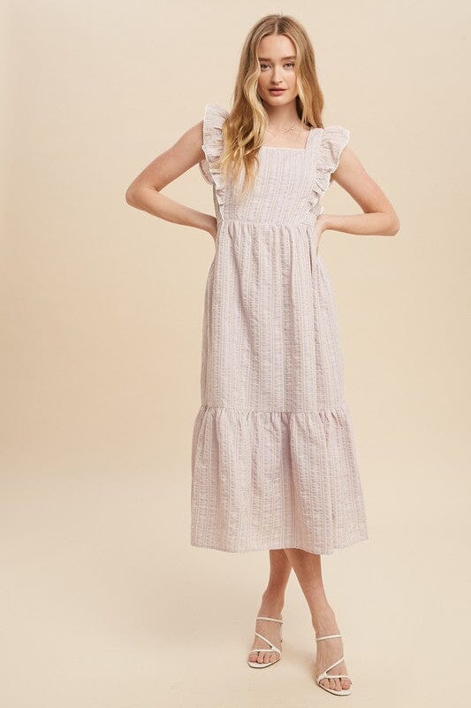 Stripe Pinafore Dress In Loom 