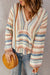 Striped Contrast Hooded Sweater Shewin 