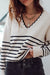 Striped Scalloped Neck Sweater Shiying 