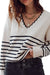 Striped Scalloped Neck Sweater Shiying 