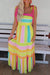 Striped Tie Shoulder Maxi Dress Shewin 