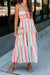 Striped Tie Strapless Tiered Maxi Dress Shiying 