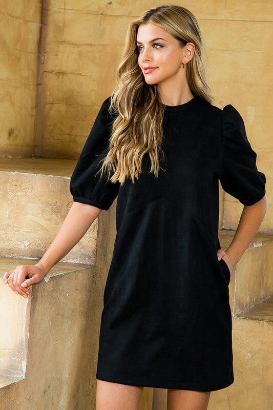 Suede Short Sleeve Dress thml 