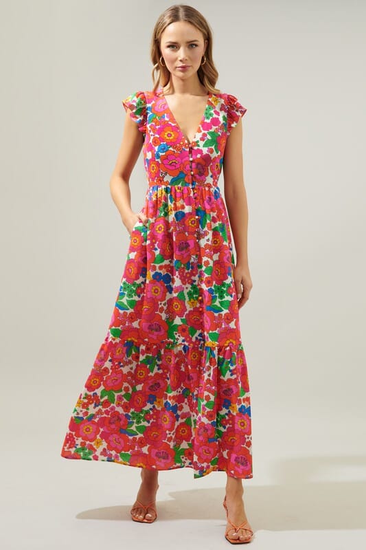 Summersalt Tropical Button Down Maxi Sugarlips 