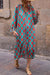 Teal Geometric Print Loose Shirt Dress Youmi 