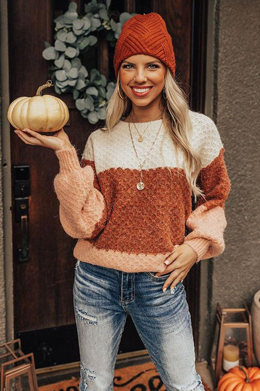 Textured Colorblock Sweater Youmi 