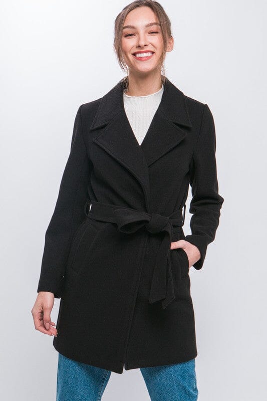 Tie Waist Peacoat love tree 