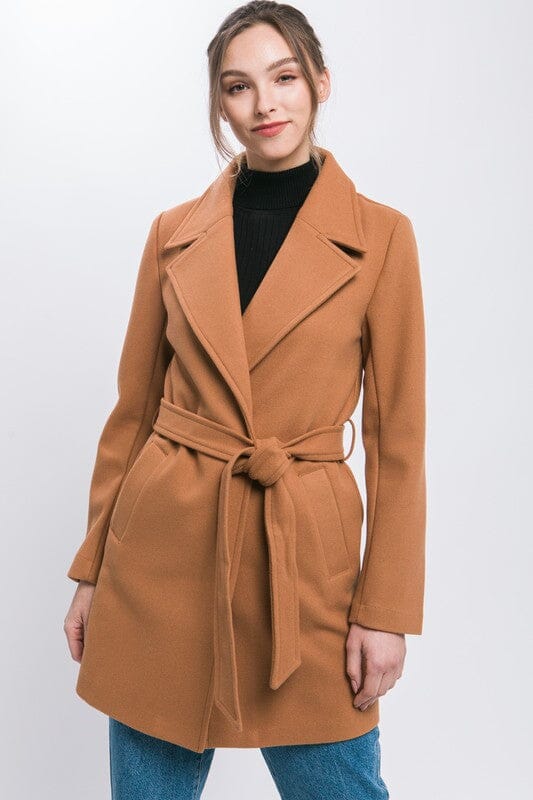 Tie Waist Peacoat love tree 