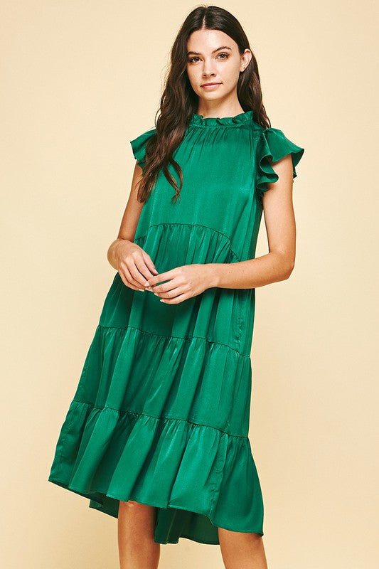 Tiered Satin Midi Pinch 