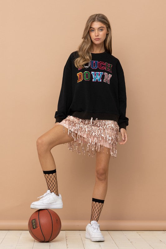 Touchdown Sequin Patch Sweatshirt Gilli 