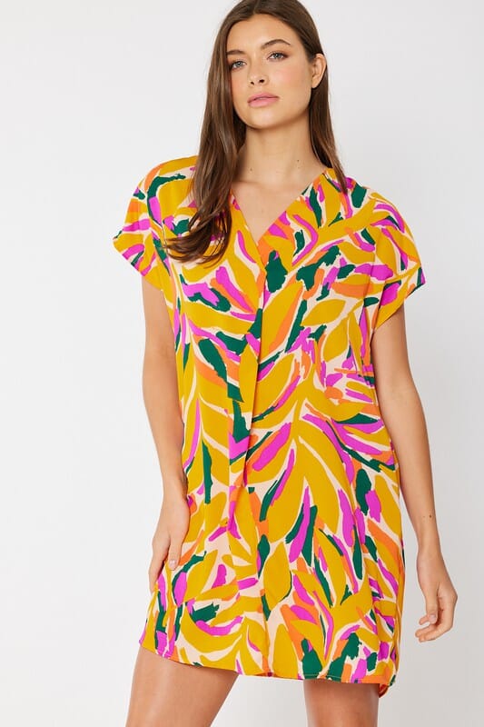 Tropical Print Relaxed Fit Dress FSL Apparel 