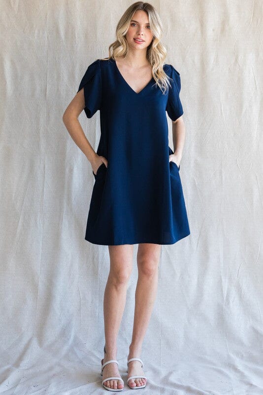 Tucked Tulip Sleeve Dress Jodifl 