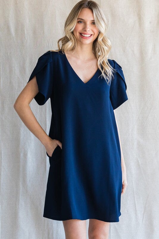 Tucked Tulip Sleeve Dress Jodifl 