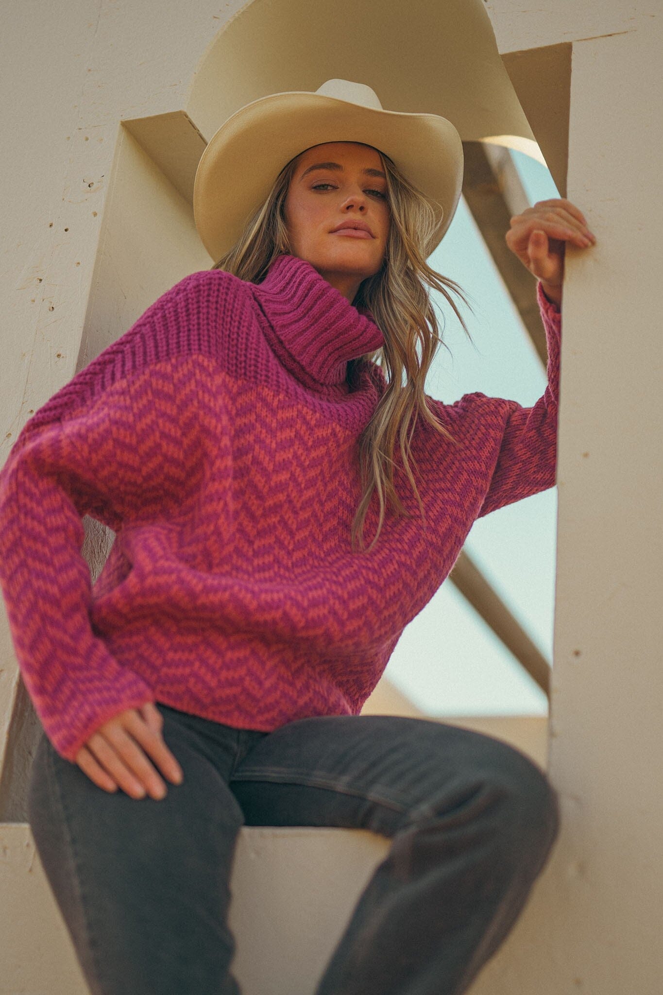 Turtleneck Chevron Sweater &merci 