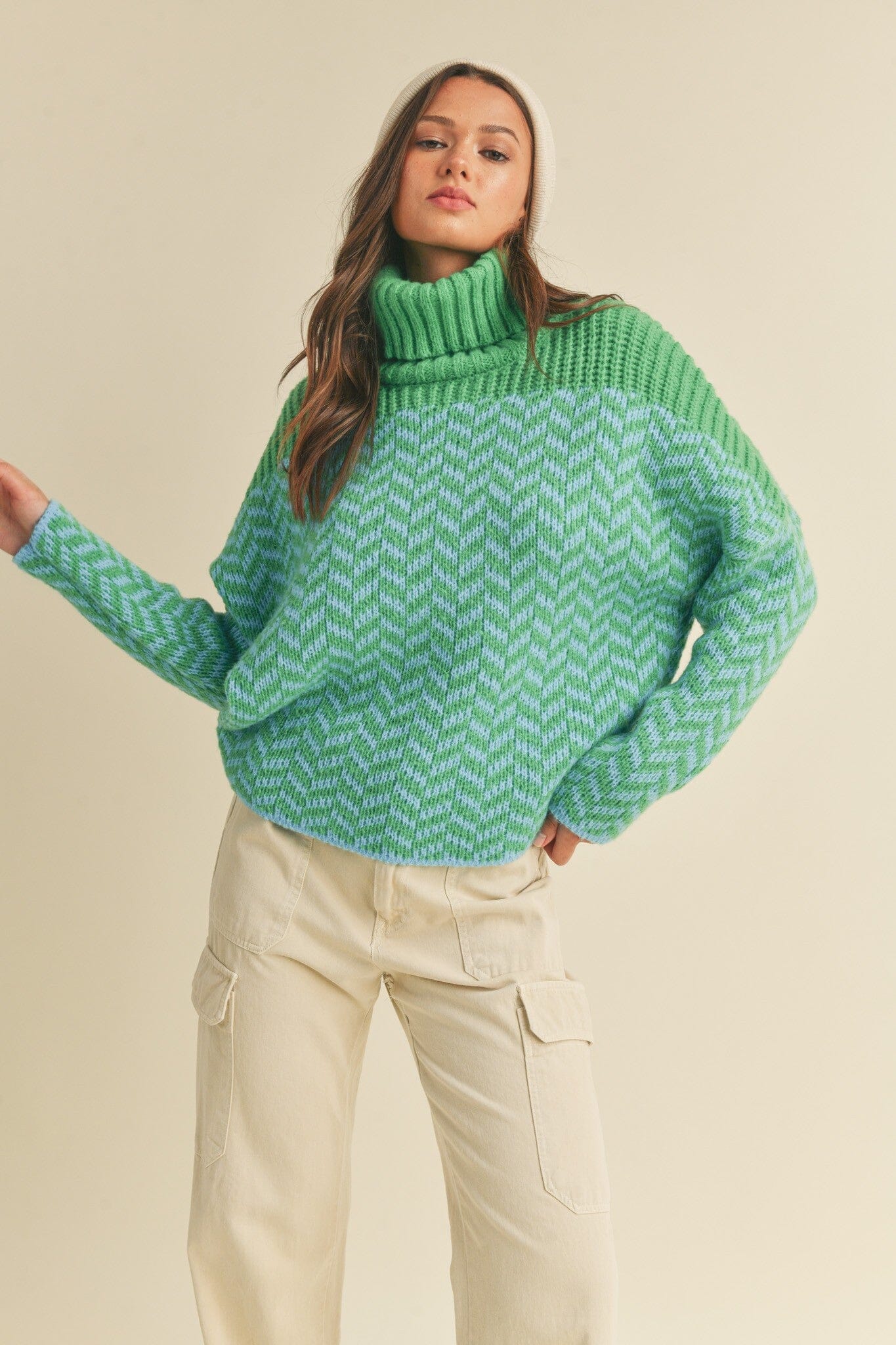 Turtleneck Chevron Sweater &merci 