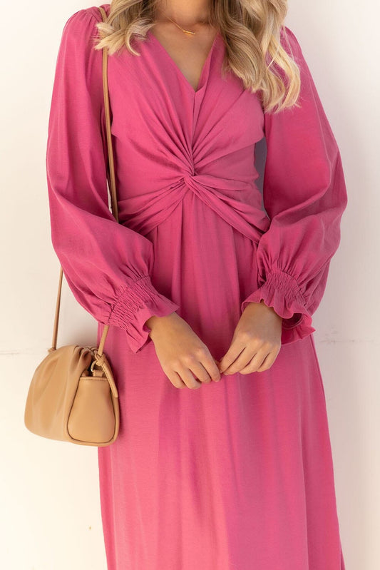 Twist Front Rose Midi Shiying 