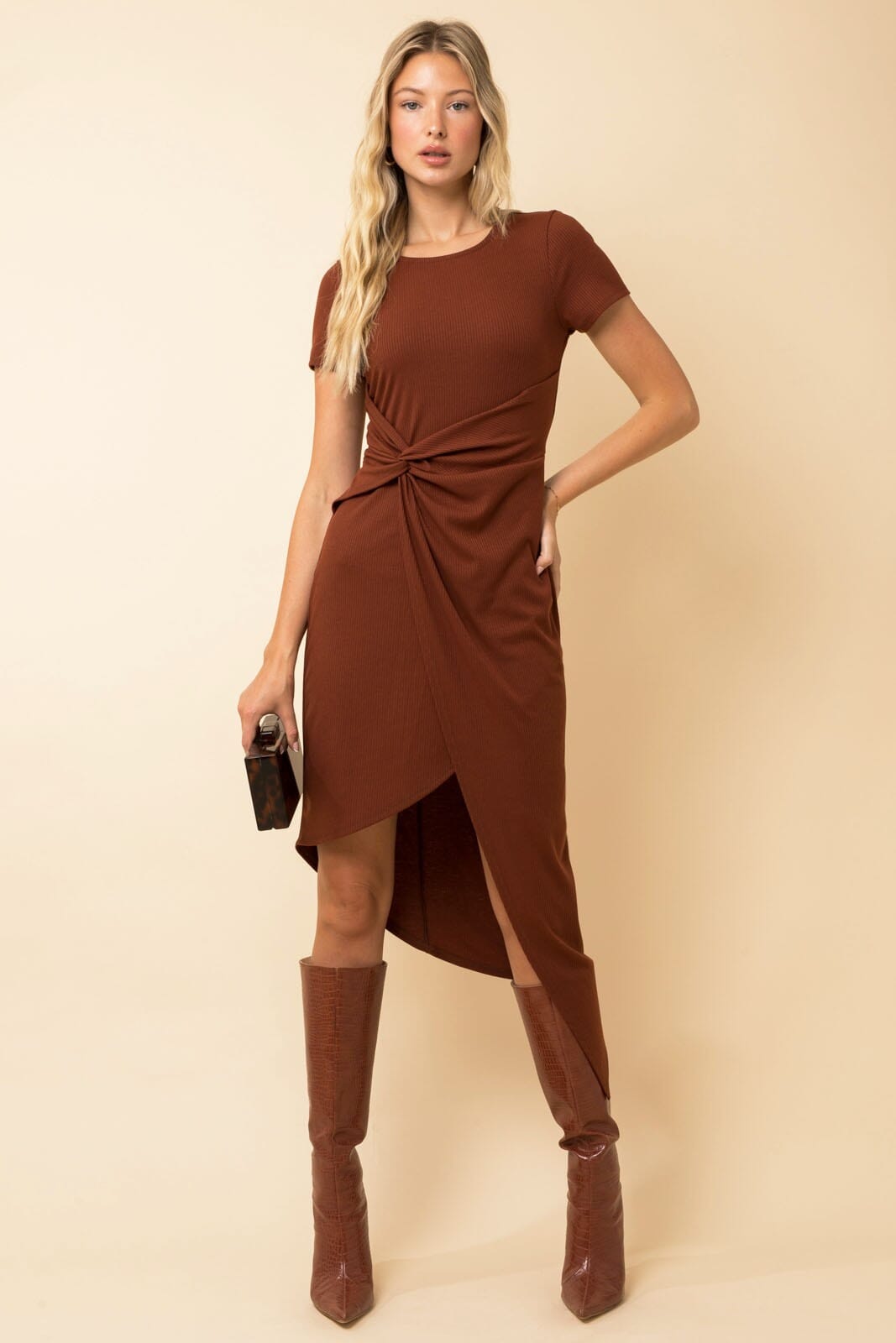 Twist Wrap Midi Dress Gilli 