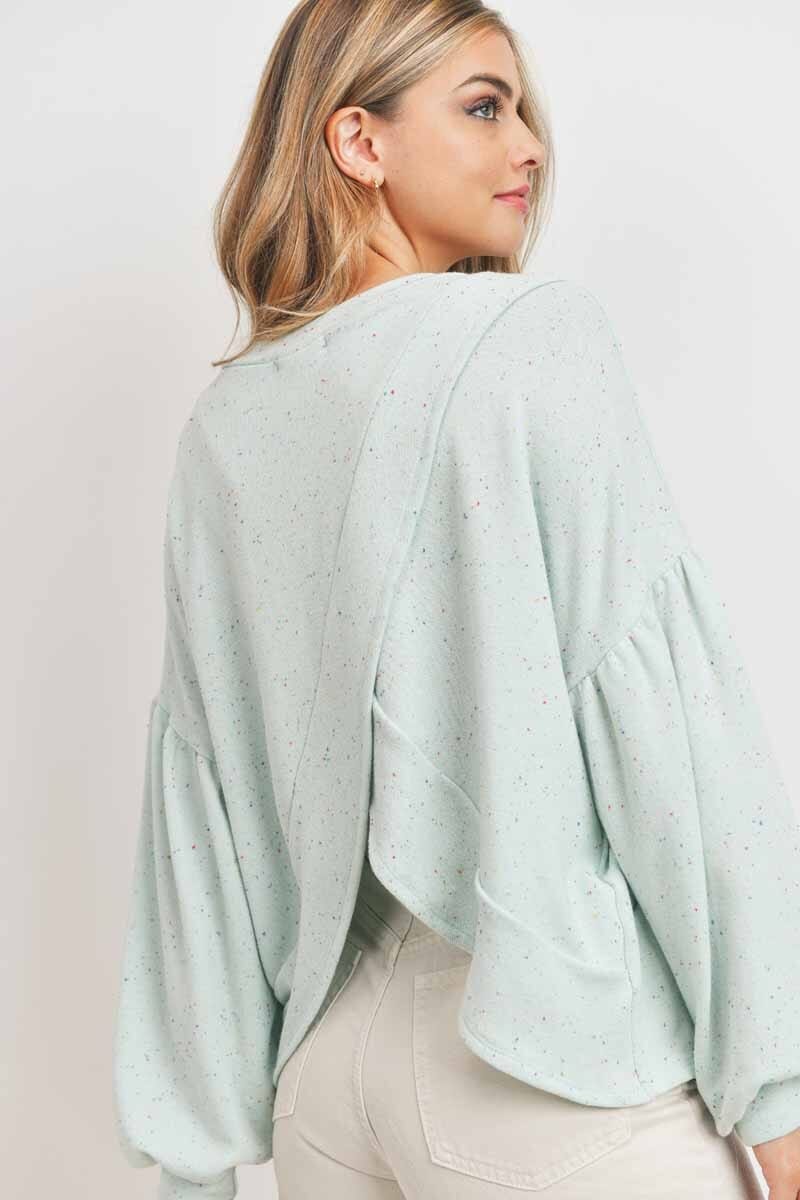 V Neck SS Soft Knit Top SNAP-Something New And Pretty 